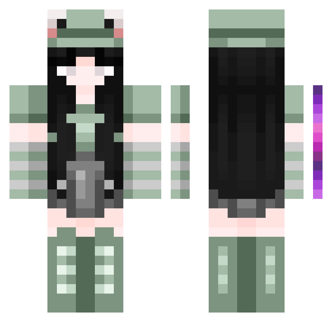 GamerFoxMan Minecraft skin, front and back view