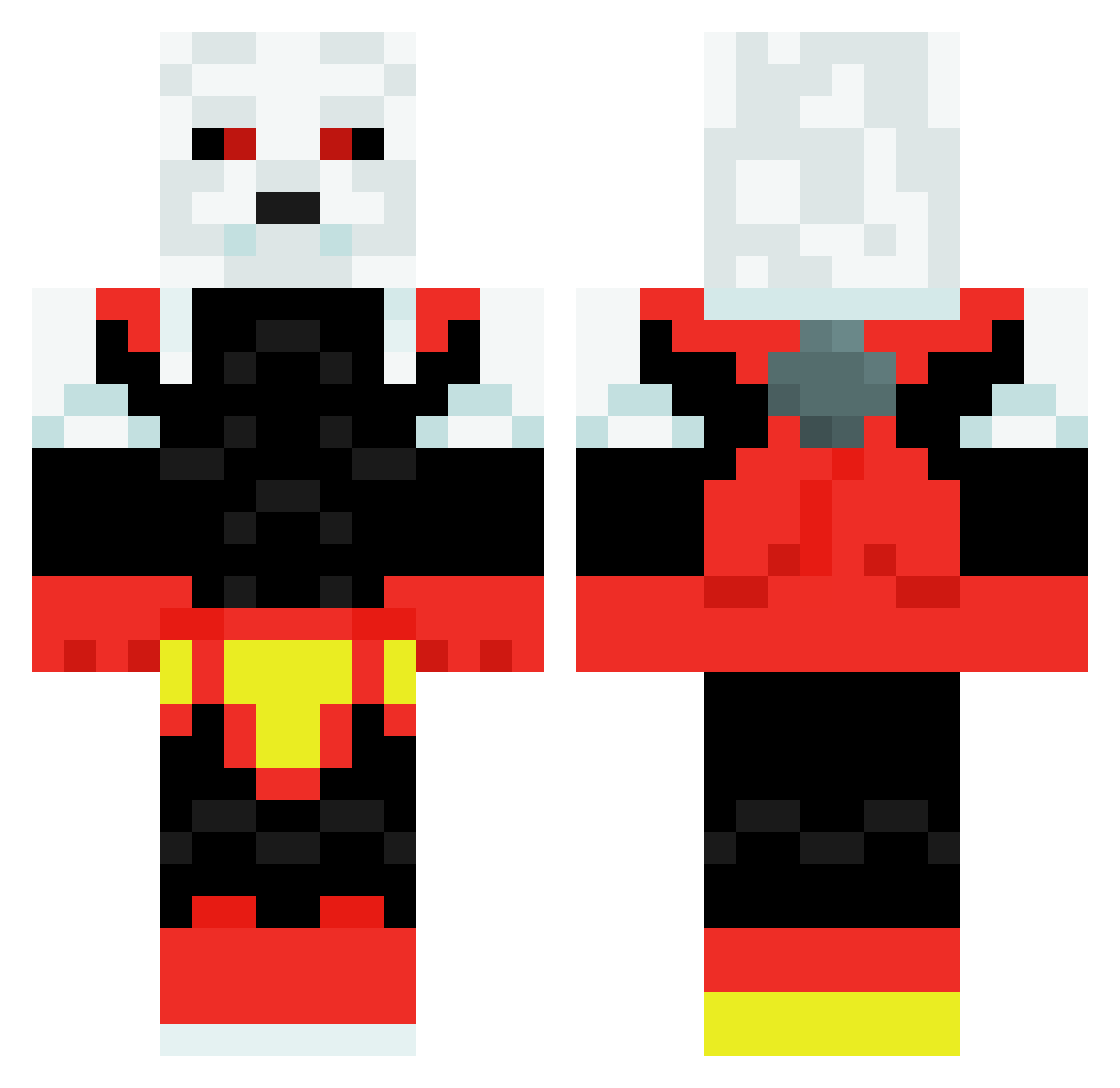 SacredBeing Minecraft skin, front and back view