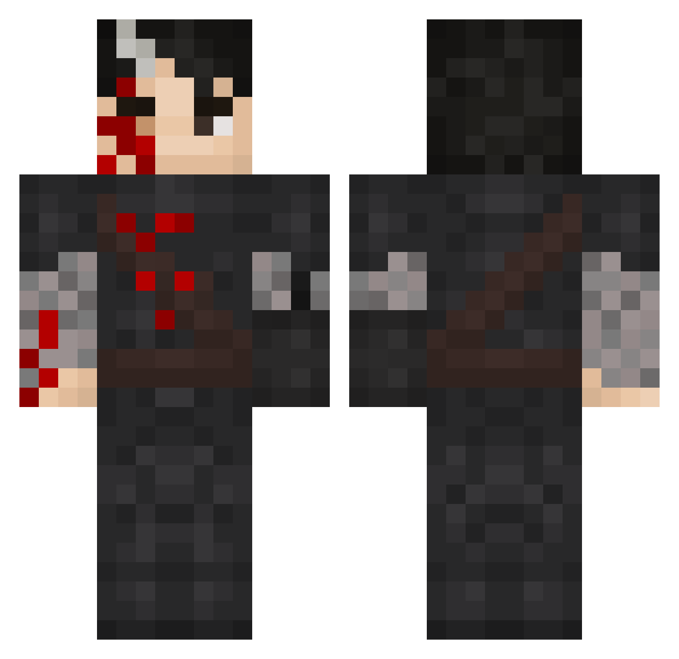 Code_X98 Minecraft skin, front and back view