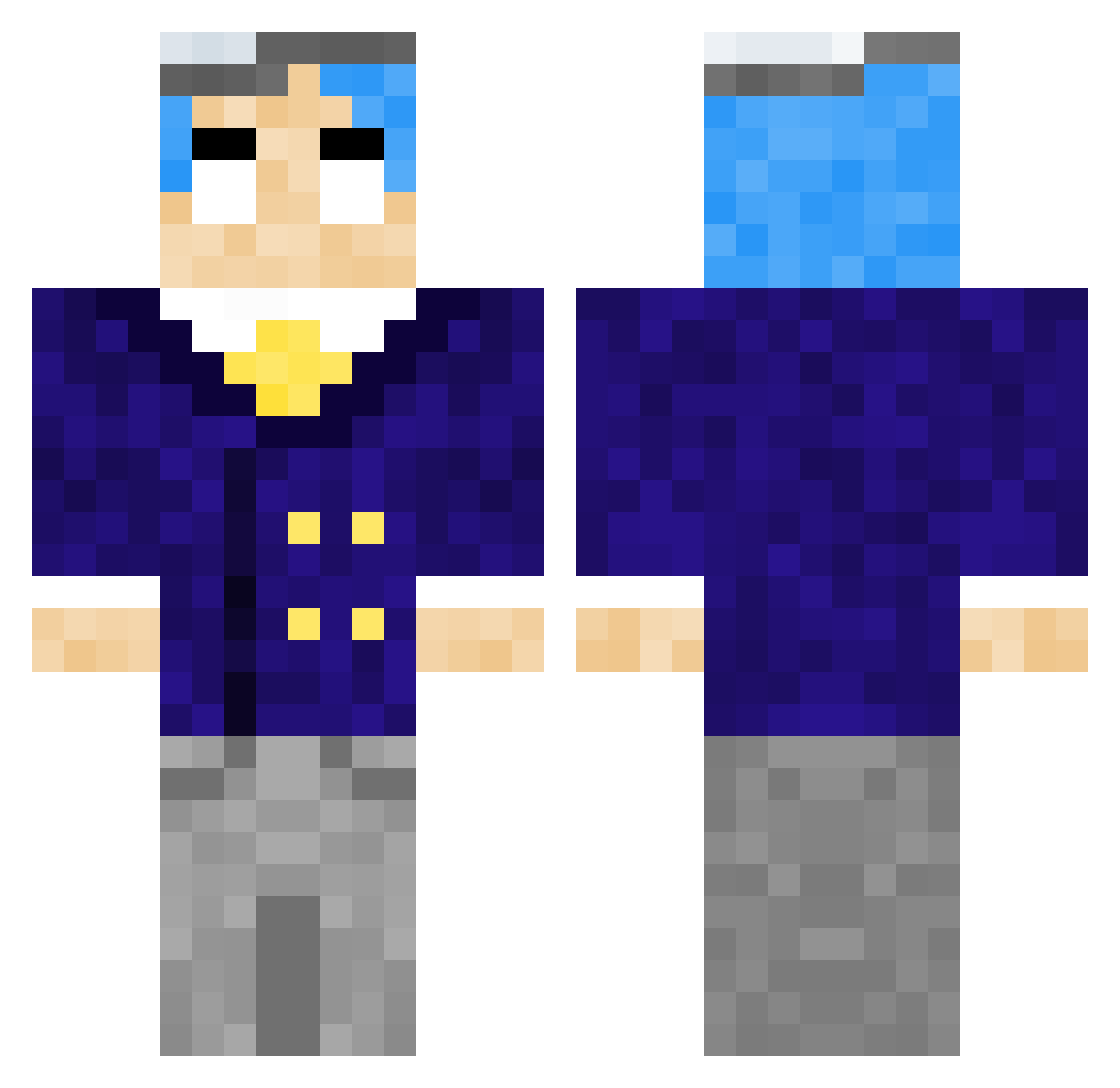 PropagandaParker Minecraft skin, front and back view