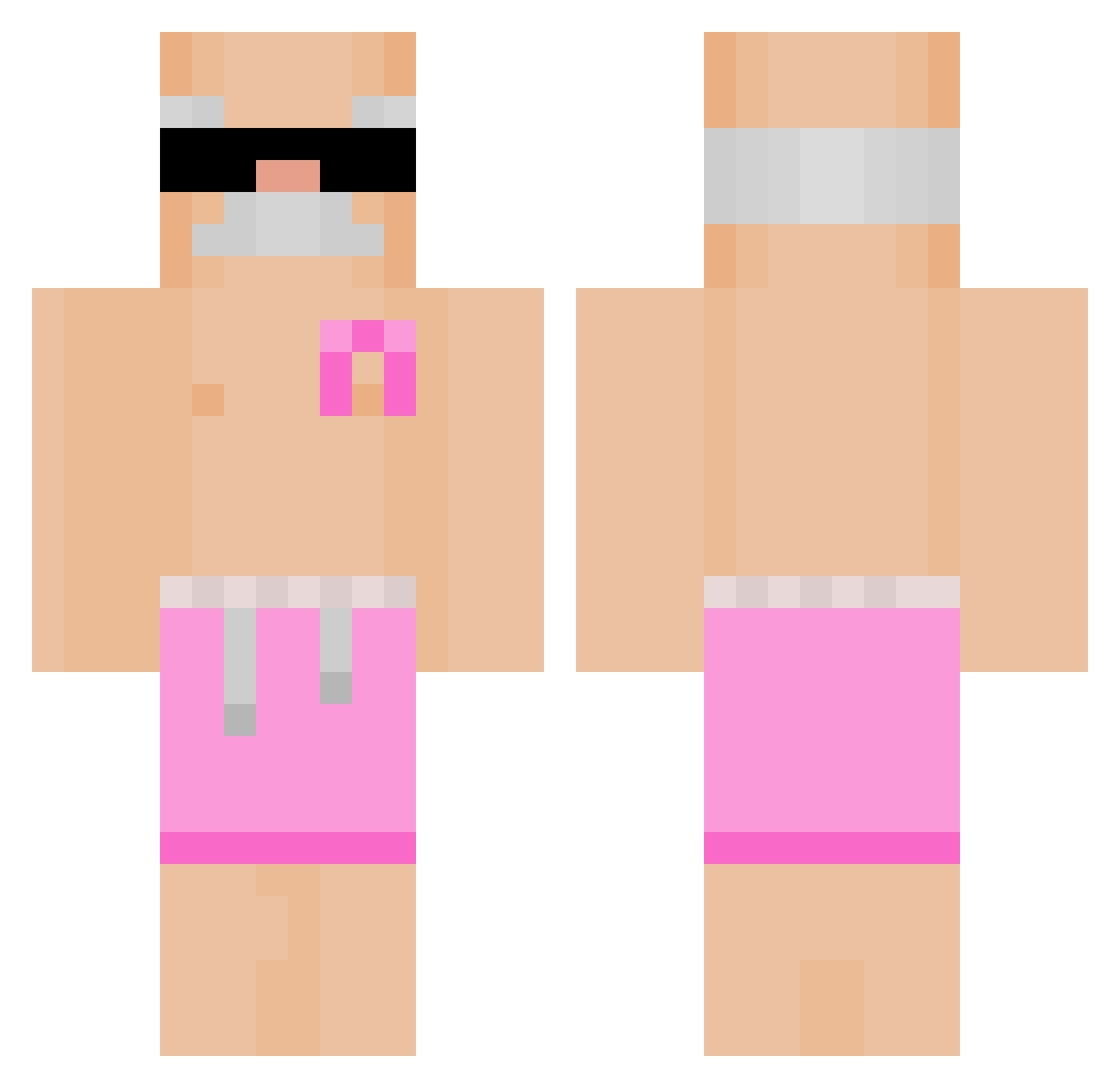 ridense Minecraft skin, front and back view