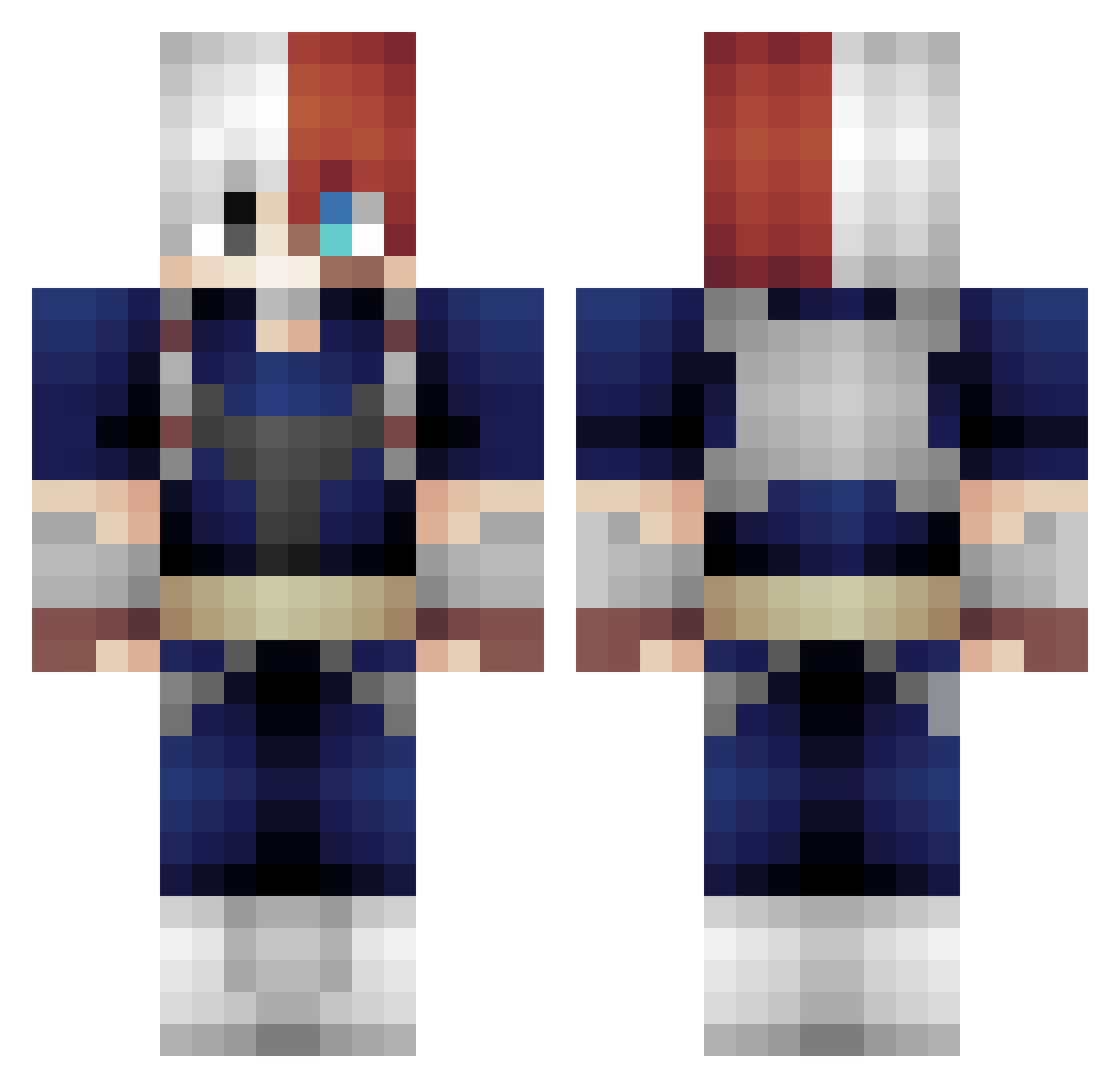 notdonor Minecraft skin, front and back view