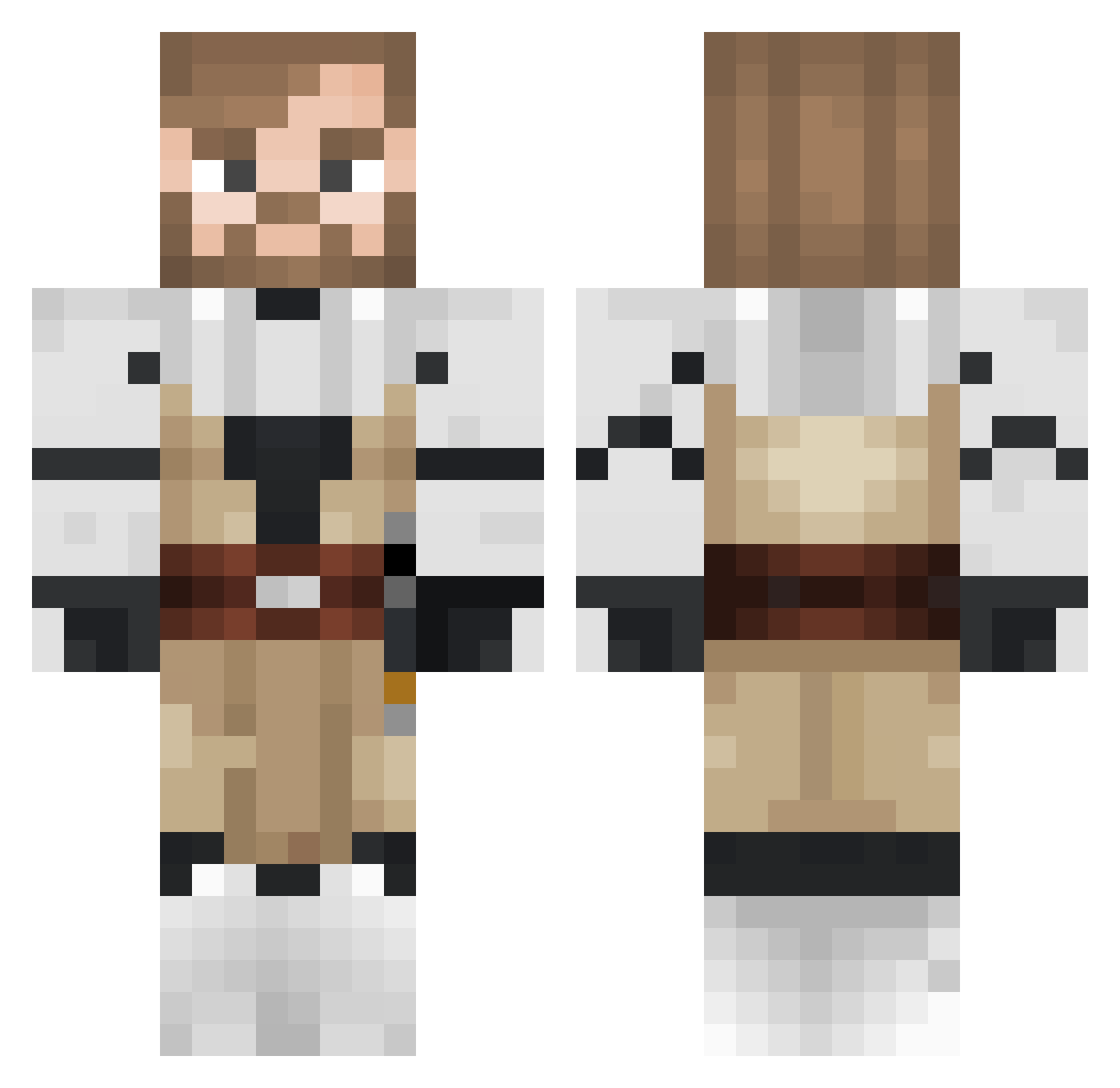 BropJia Minecraft skin, front and back view