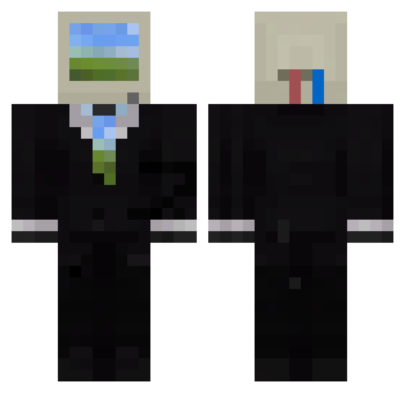 Pi0tr39 Minecraft skin, front and back view
