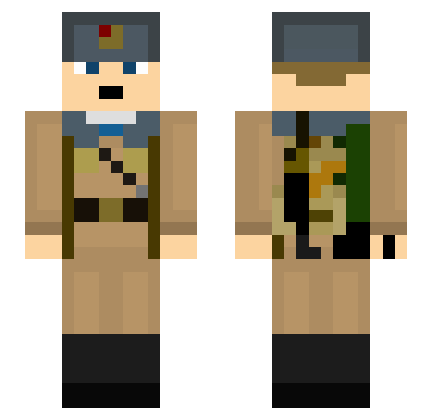 abdomina Minecraft skin, front and back view