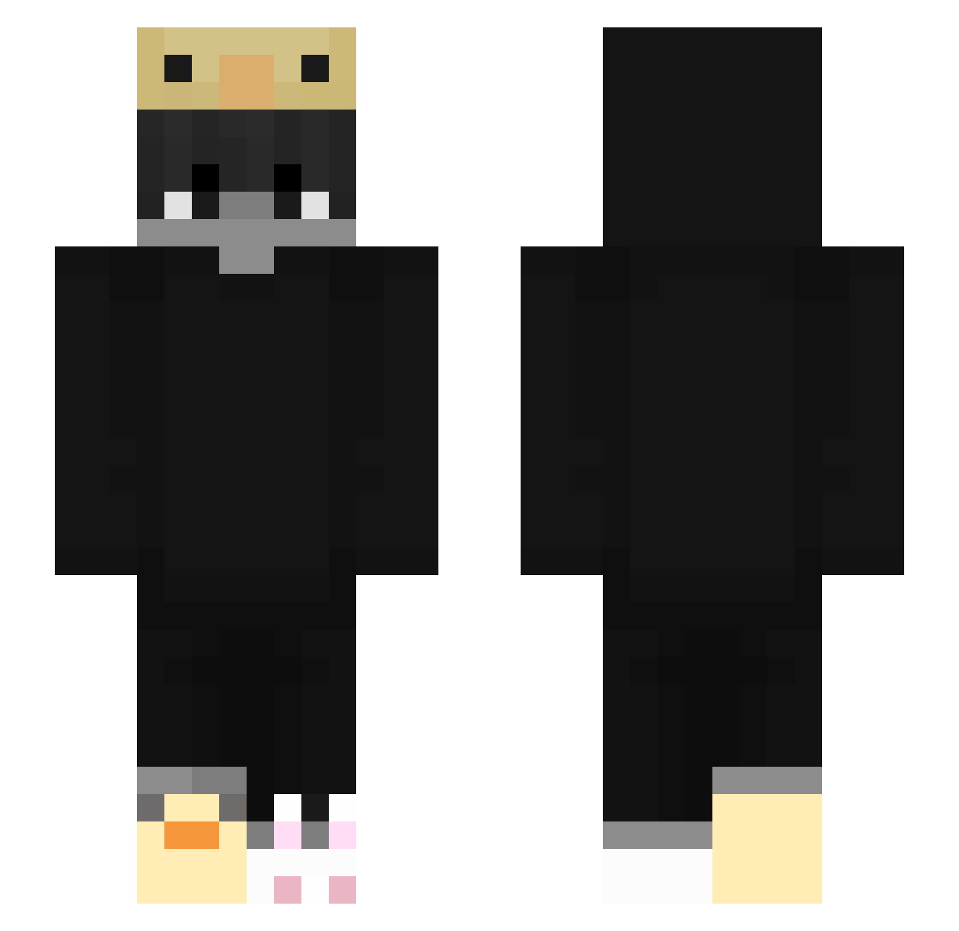 HayaLCaSh Minecraft skin, front and back view