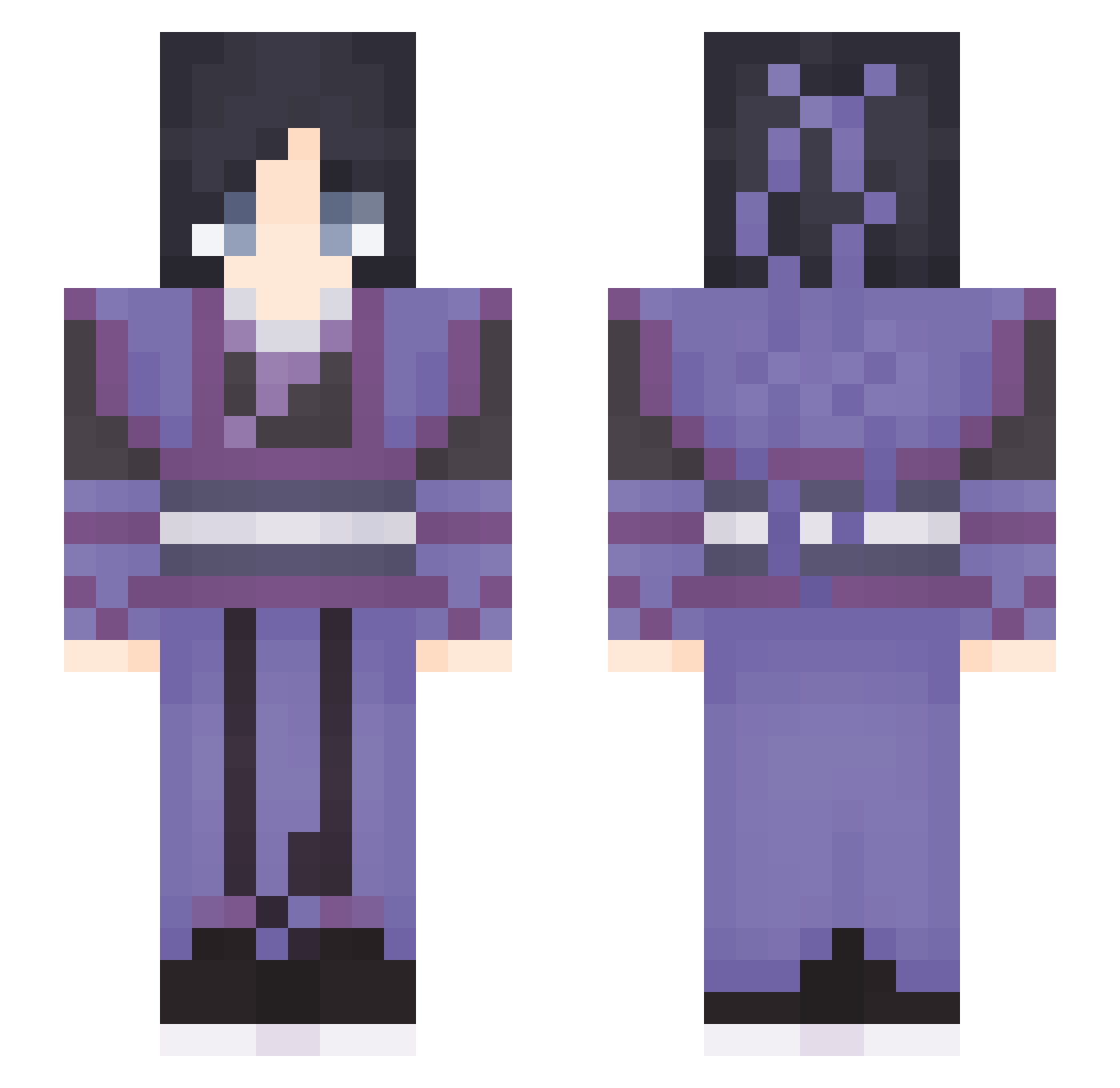 flipply Minecraft skin, front and back view