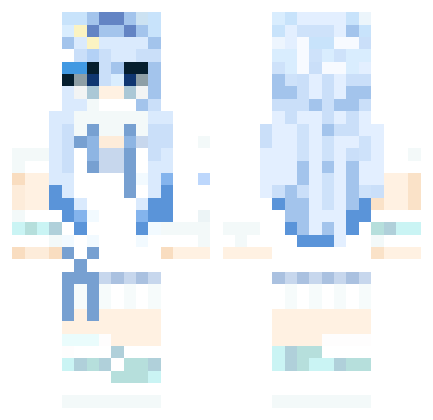 Elmuwu Minecraft skin, front and back view