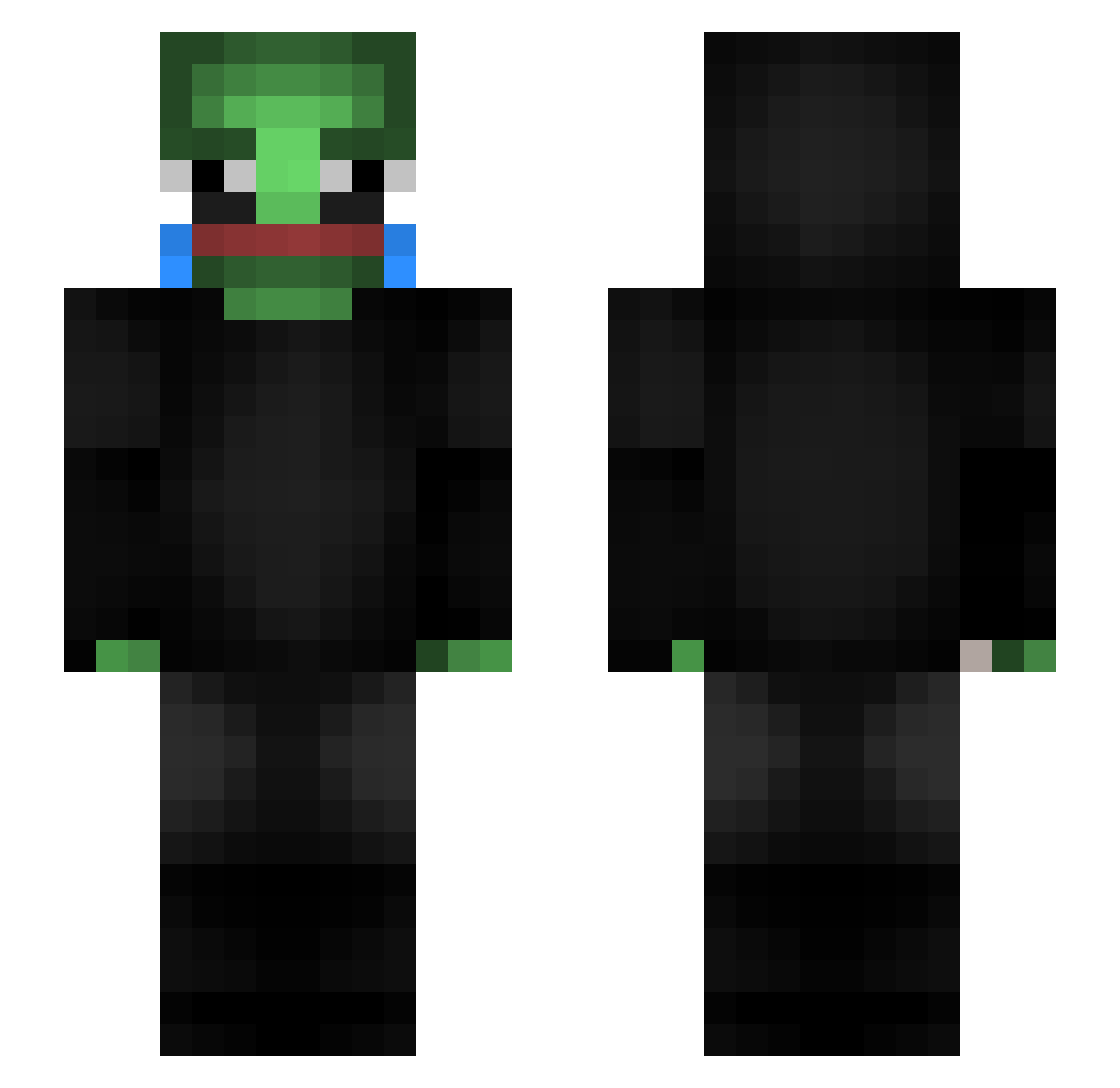 Zift Minecraft skin, front and back view