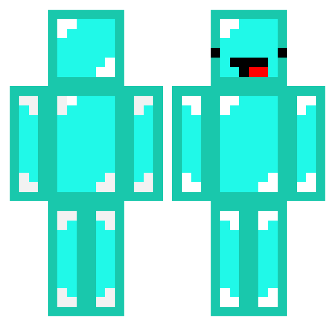 SkeppyBackwards Minecraft skin, front and back view