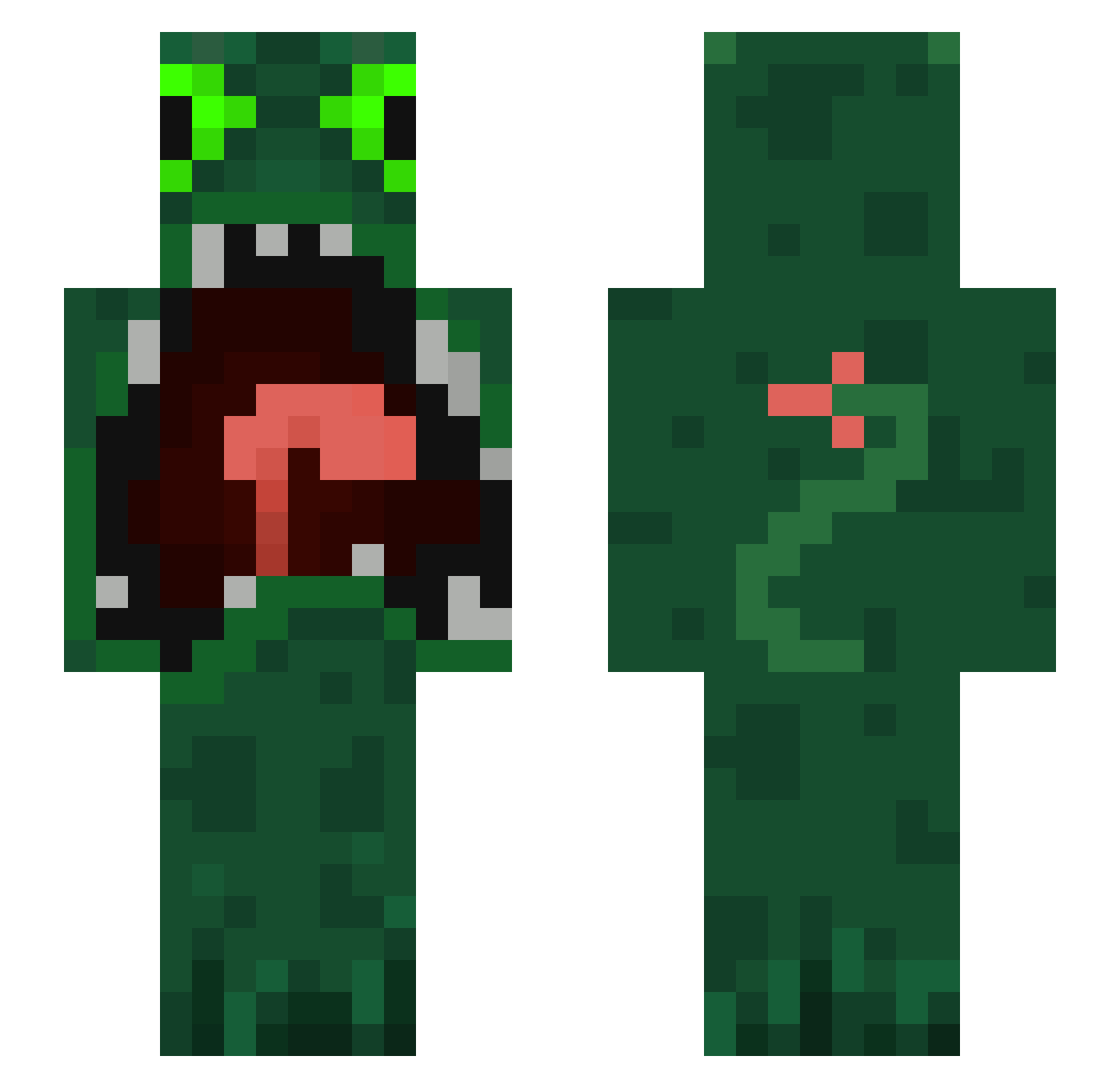 SKLIGGINS Minecraft skin, front and back view
