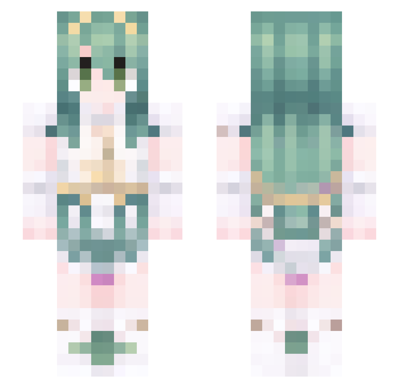 G0dpen Minecraft skin, front and back view
