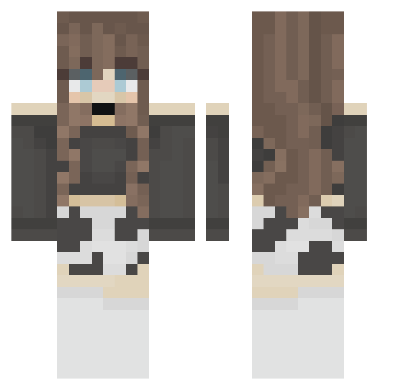 Midnightkisses Minecraft skin, front and back view