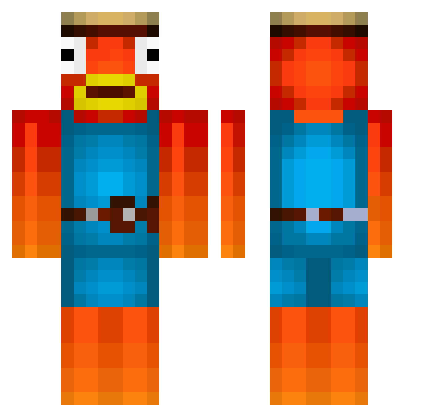 GilSha123 Minecraft skin, front and back view