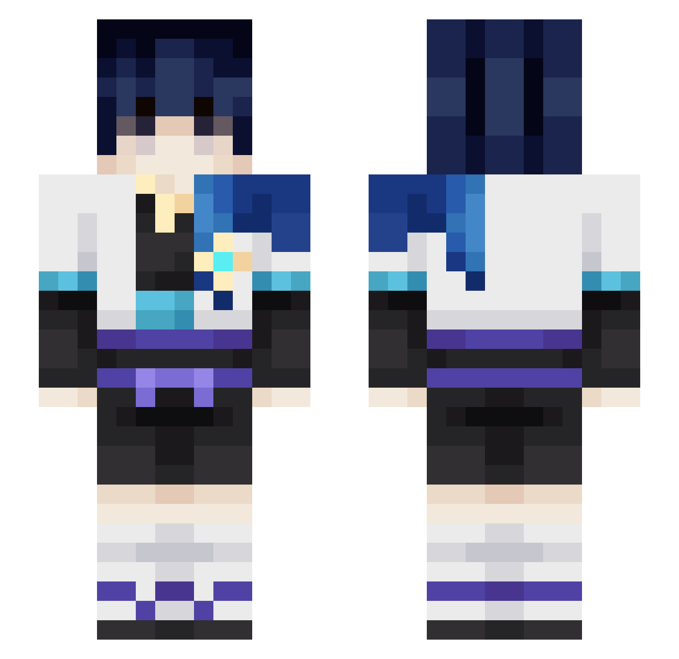 Katori_7 Minecraft skin, front and back view