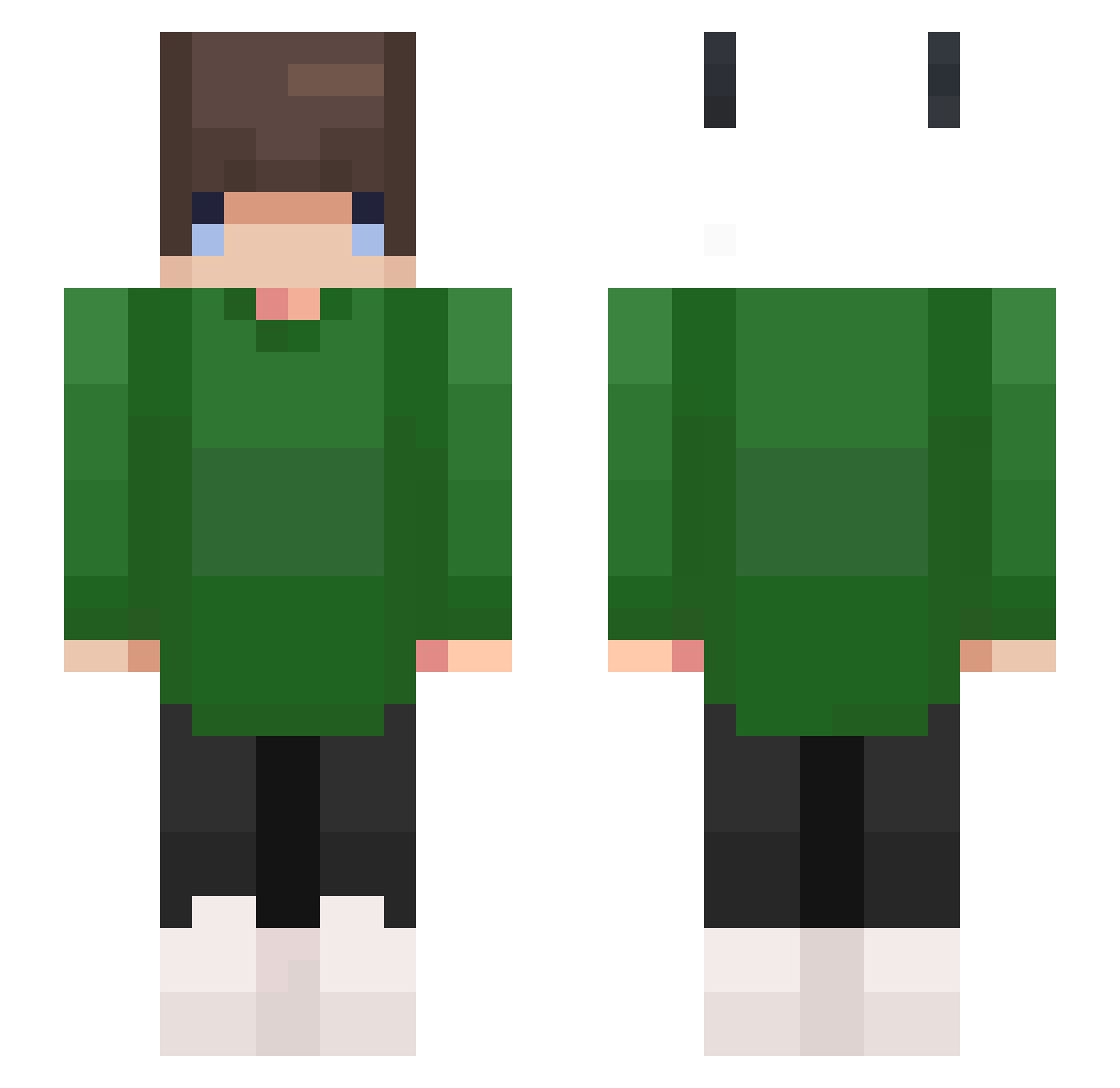 Mangos Minecraft skin, front and back view