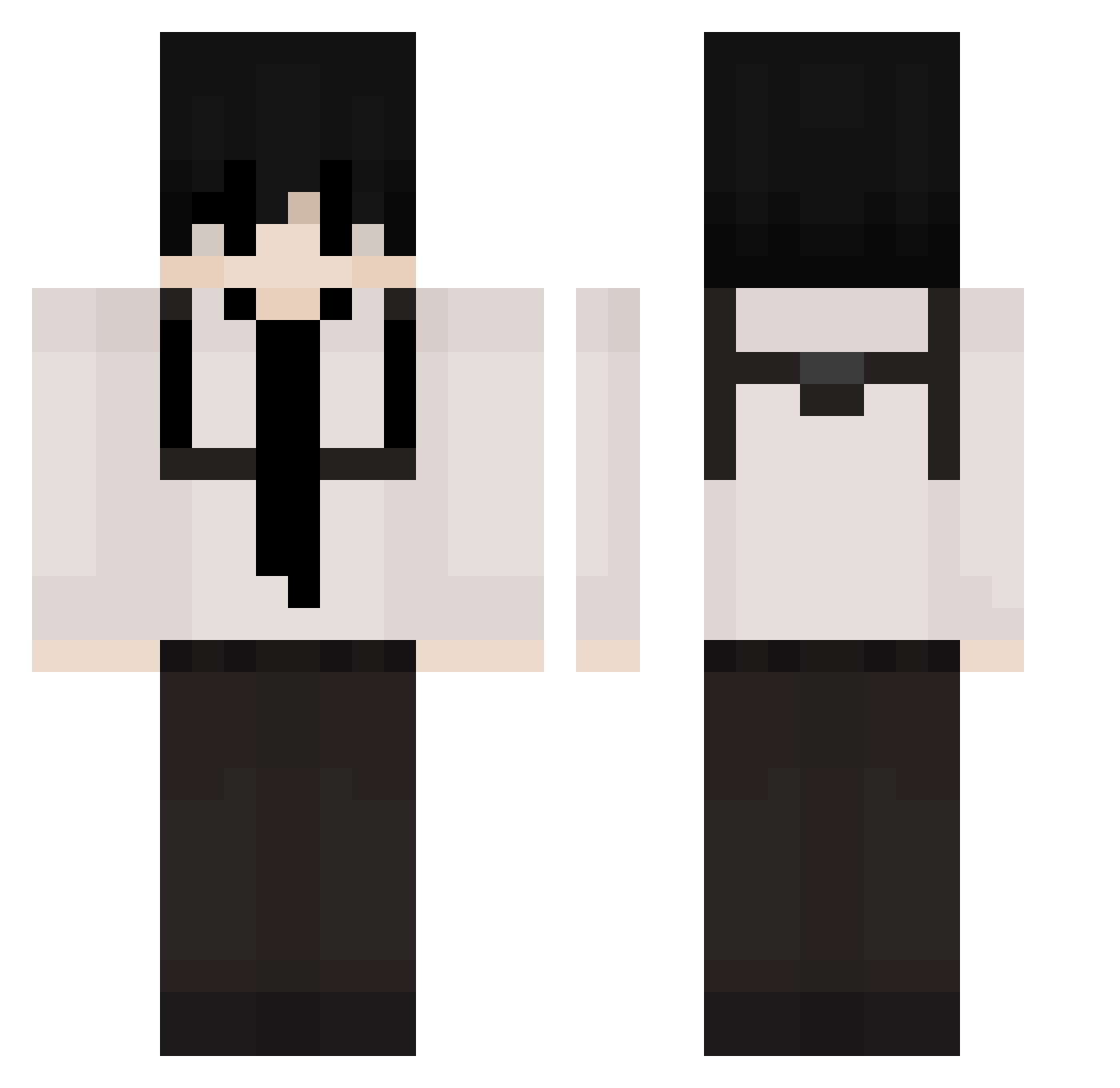itvrn Minecraft skin, front and back view