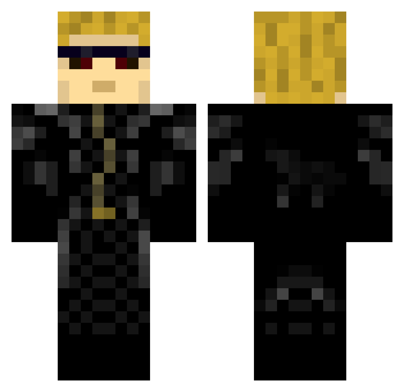Ustrex Minecraft skin, front and back view