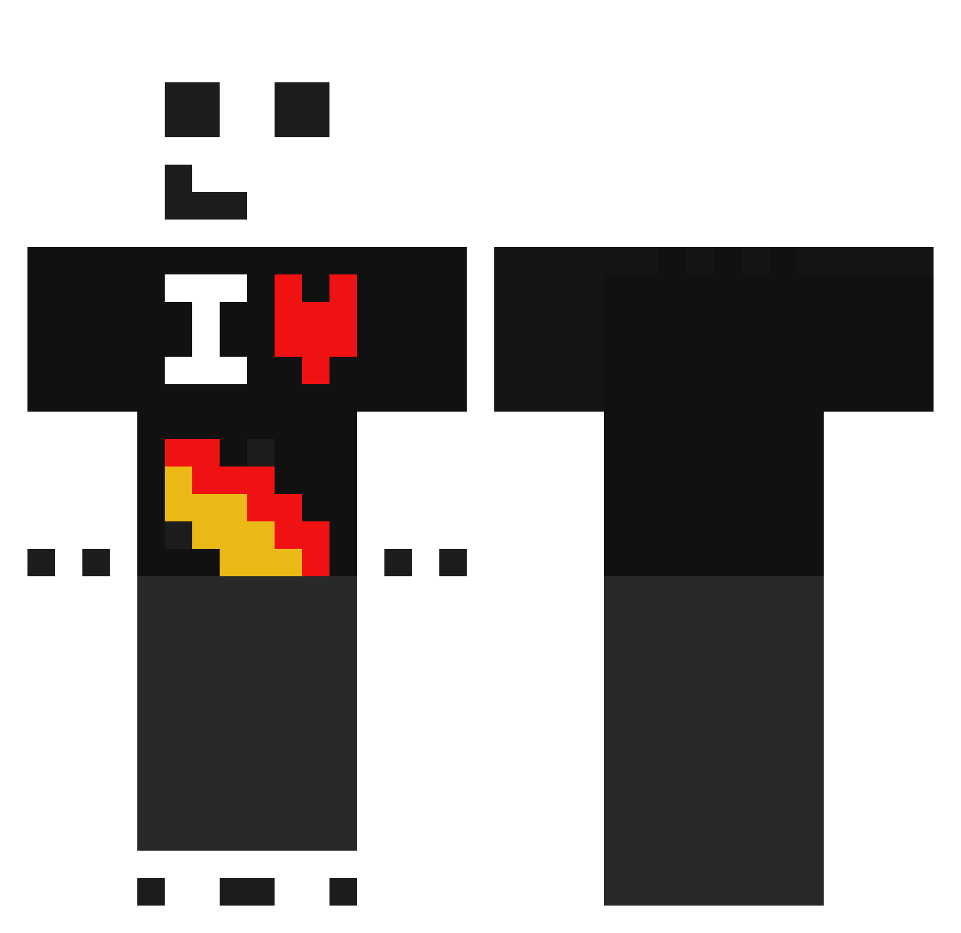biscuitstoucher Minecraft skin, front and back view