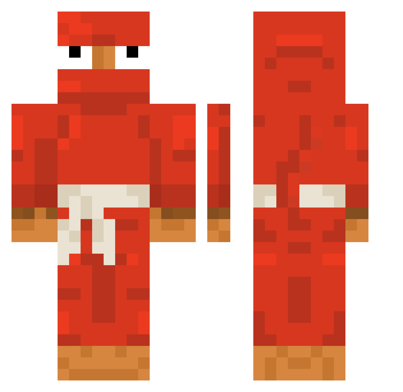 BemisAirlines Minecraft skin, front and back view