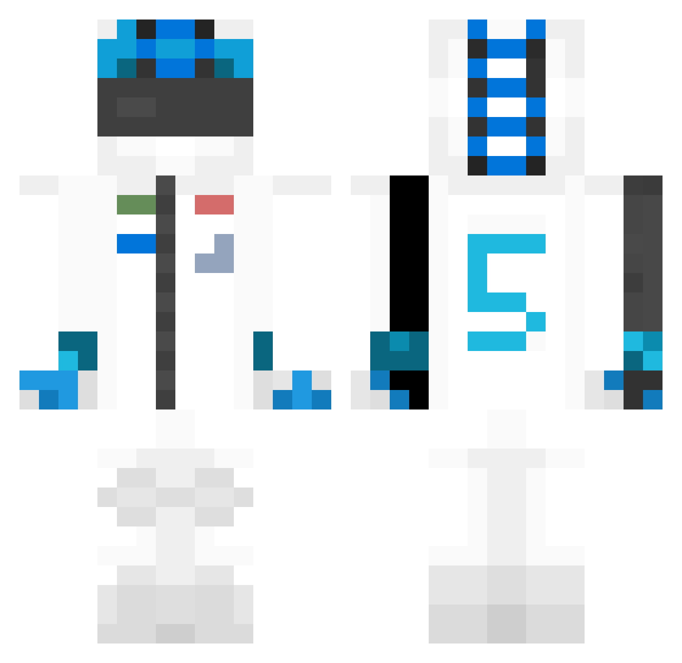 WindowsXPEnjoyer Minecraft skin, front and back view