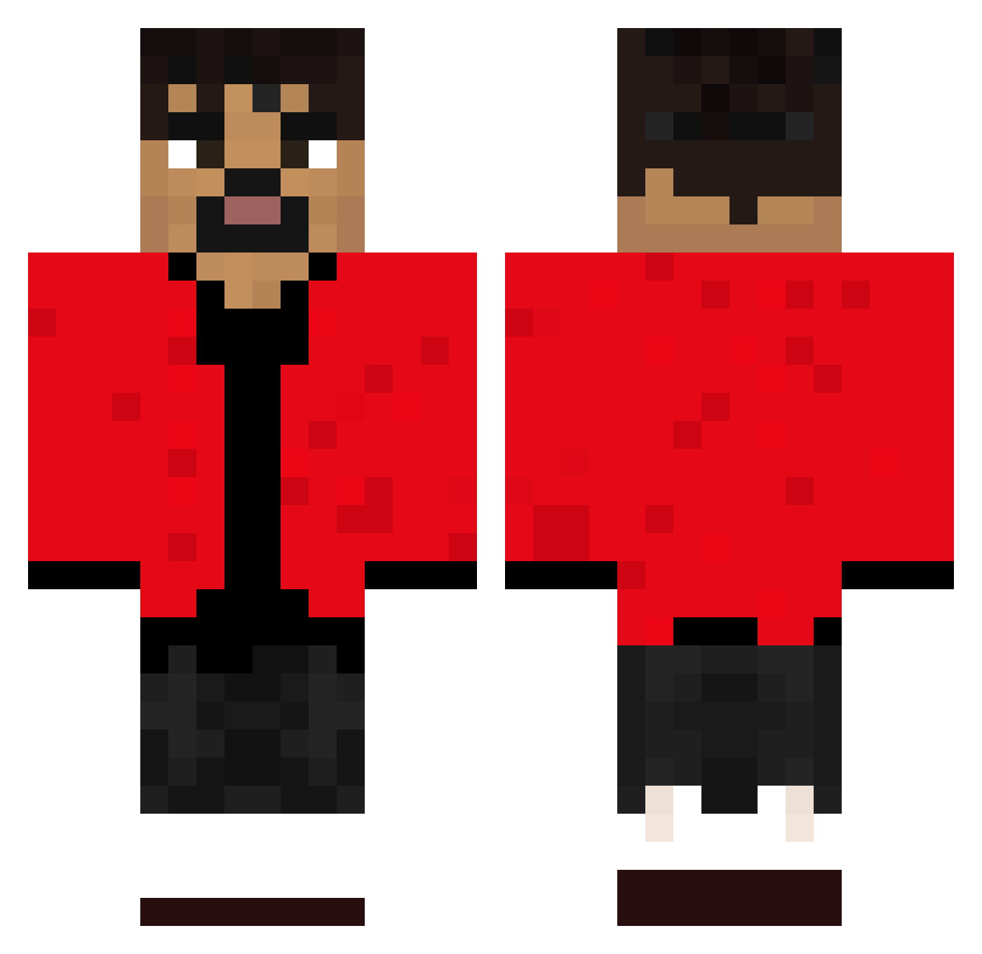 winnowed Minecraft skin, front and back view
