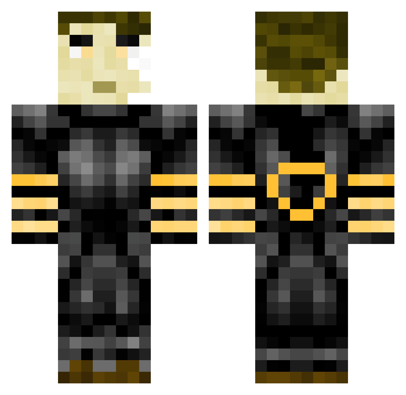 flacoi123 Minecraft skin, front and back view
