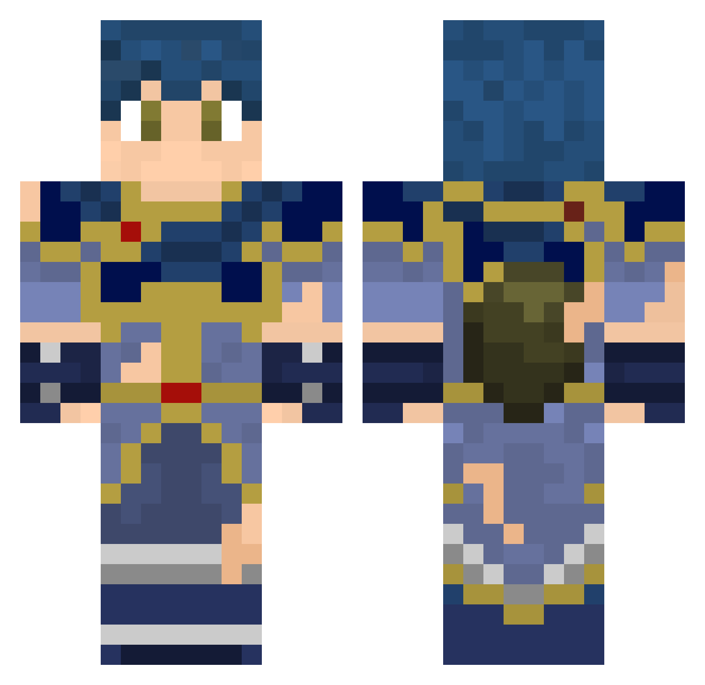 minimis Minecraft skin, front and back view