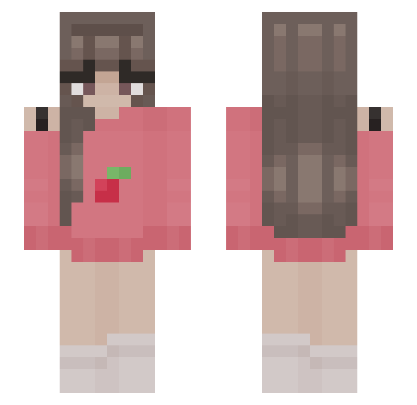 Its_Lilly_Lou Minecraft skin, front and back view