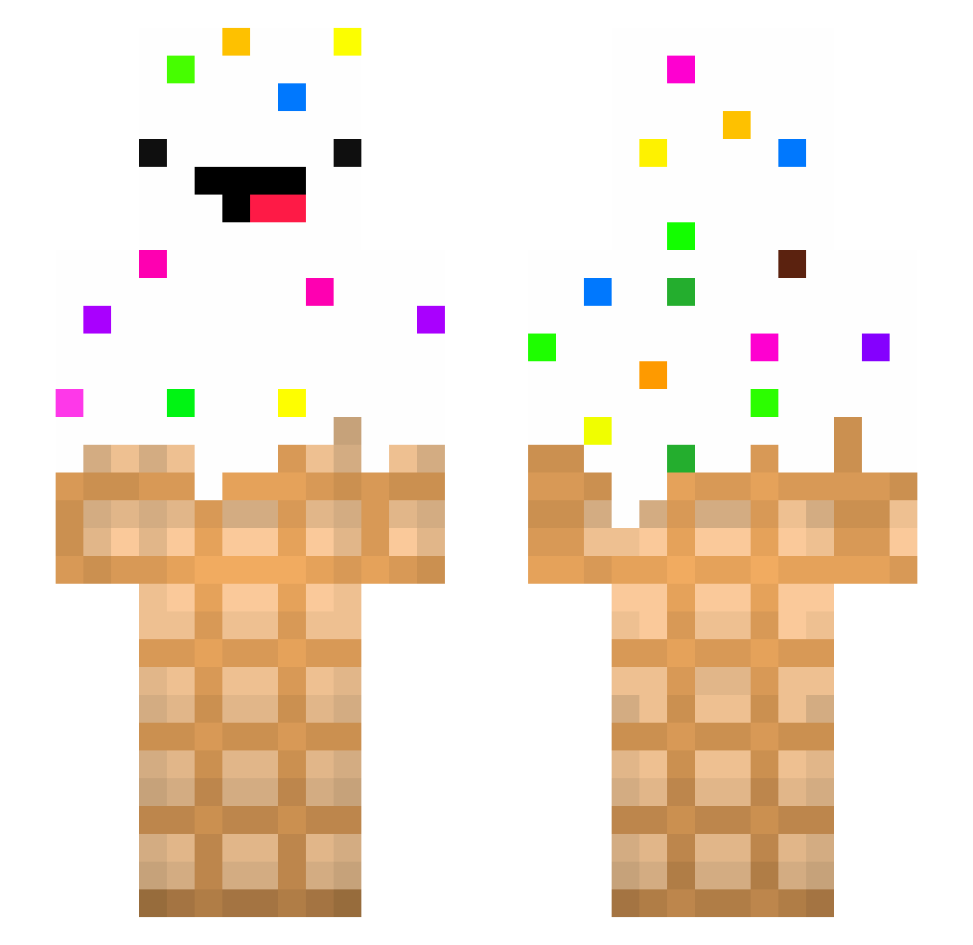 Qbchips Minecraft skin, front and back view