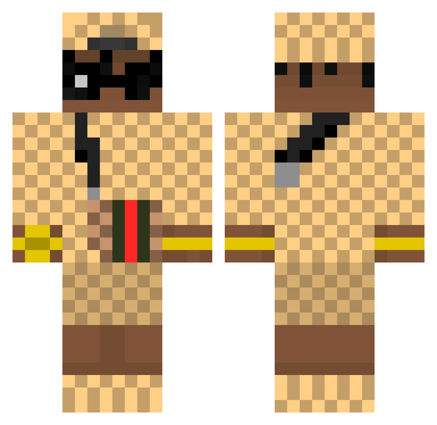 HaughTwight Minecraft skin, front and back view