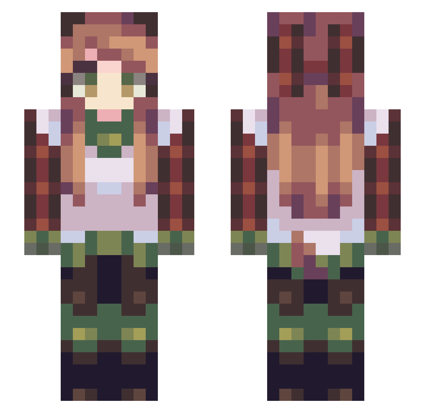 sharkb1tes Minecraft skin, front and back view