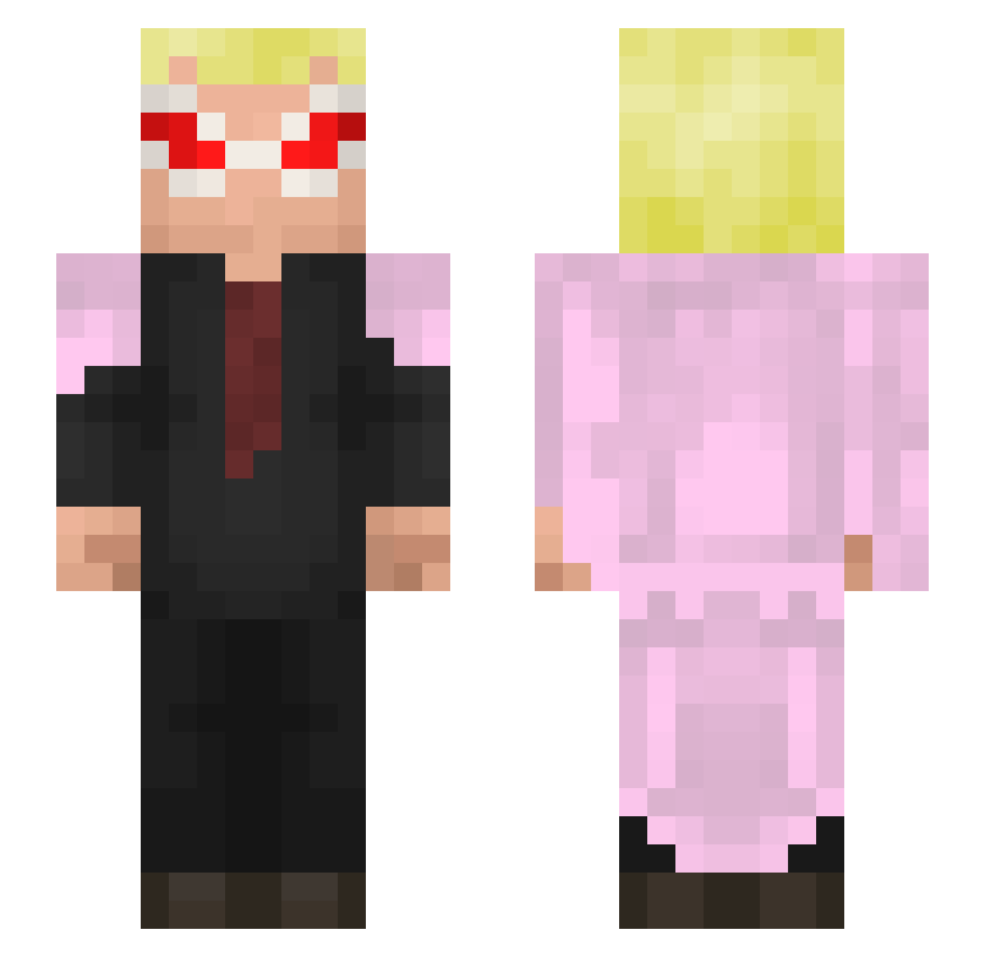 P3drinn Minecraft skin, front and back view