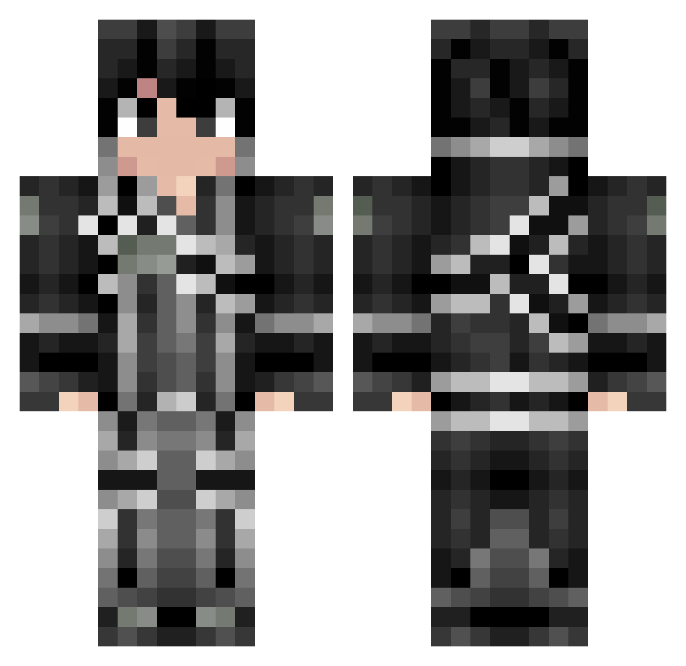 mammoni Minecraft skin, front and back view