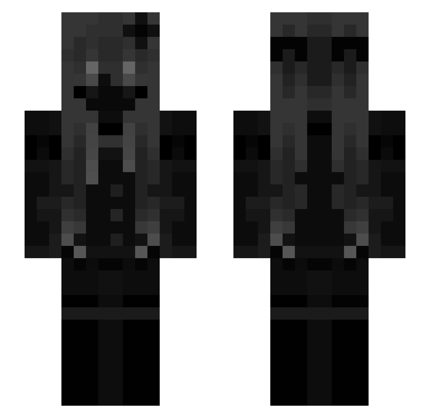 Luverry Minecraft skin, front and back view