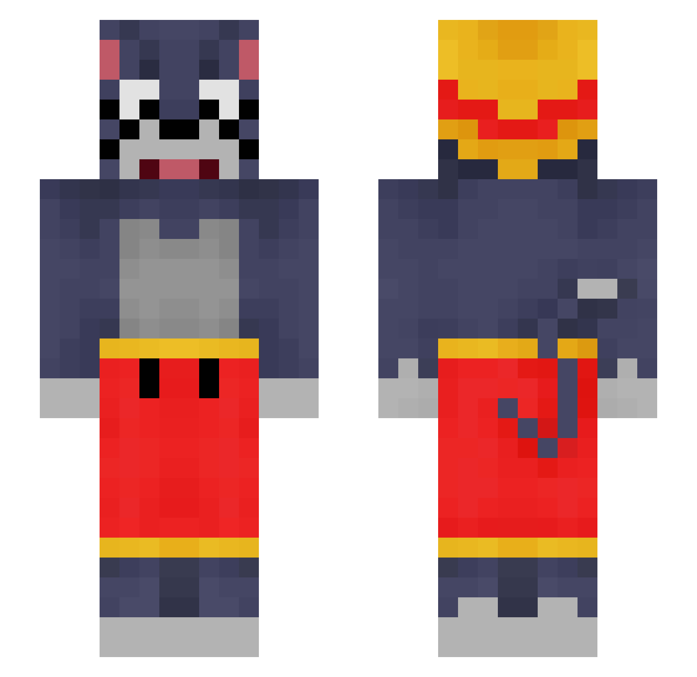 OffBreak Minecraft skin, front and back view