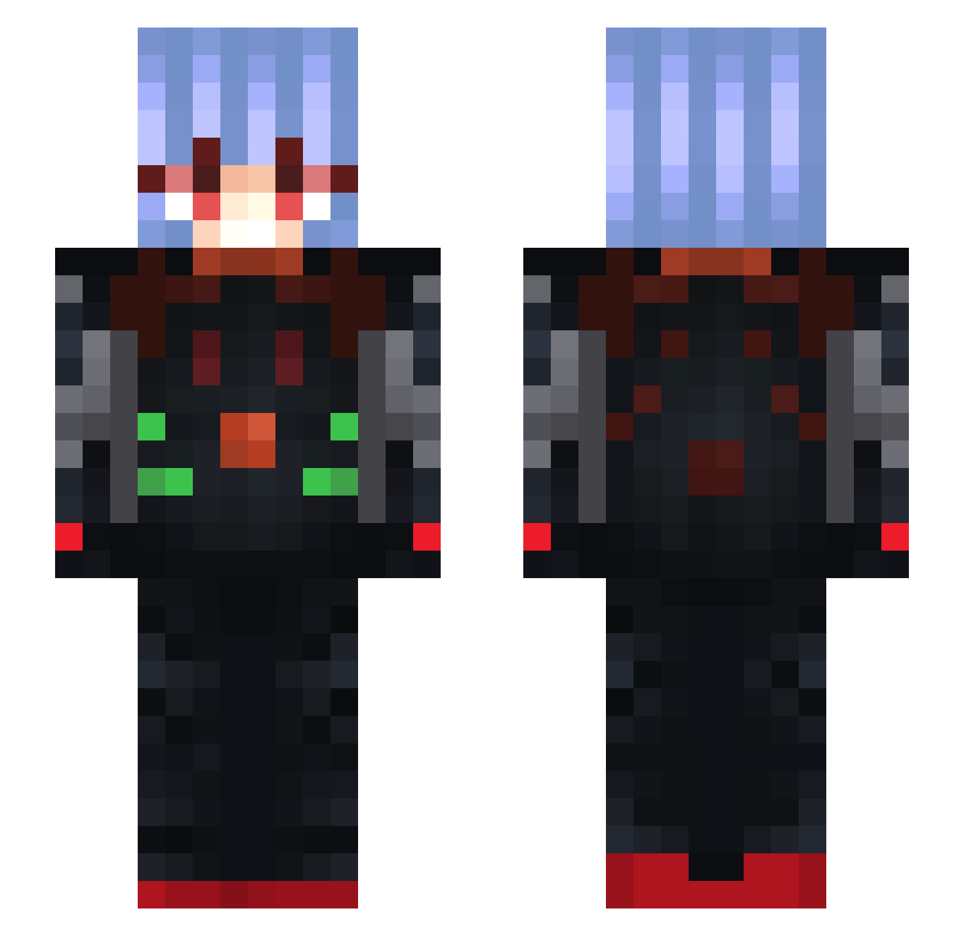 ALeafUwUzXz Minecraft skin, front and back view