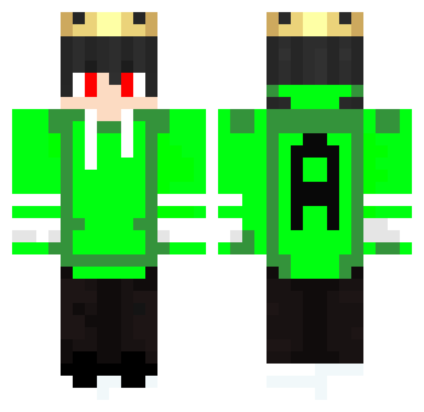 AZUNA02 Minecraft skin, front and back view