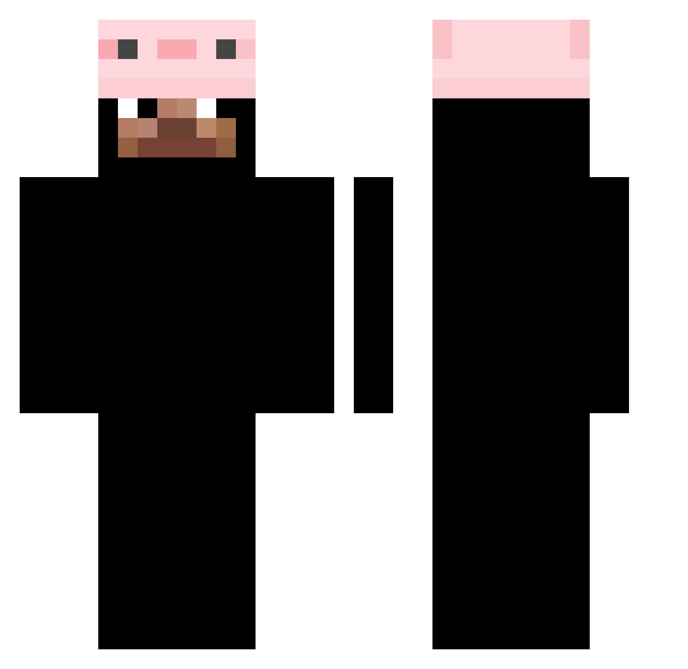 Zvsi Minecraft skin, front and back view