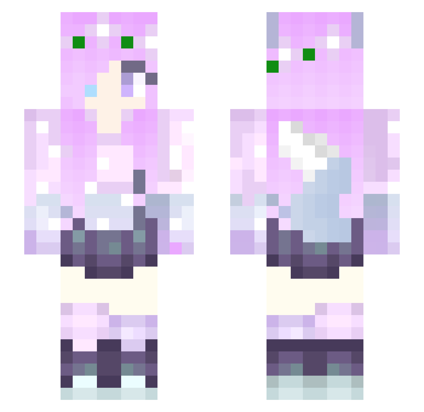 bleh_dcx Minecraft skin, front and back view