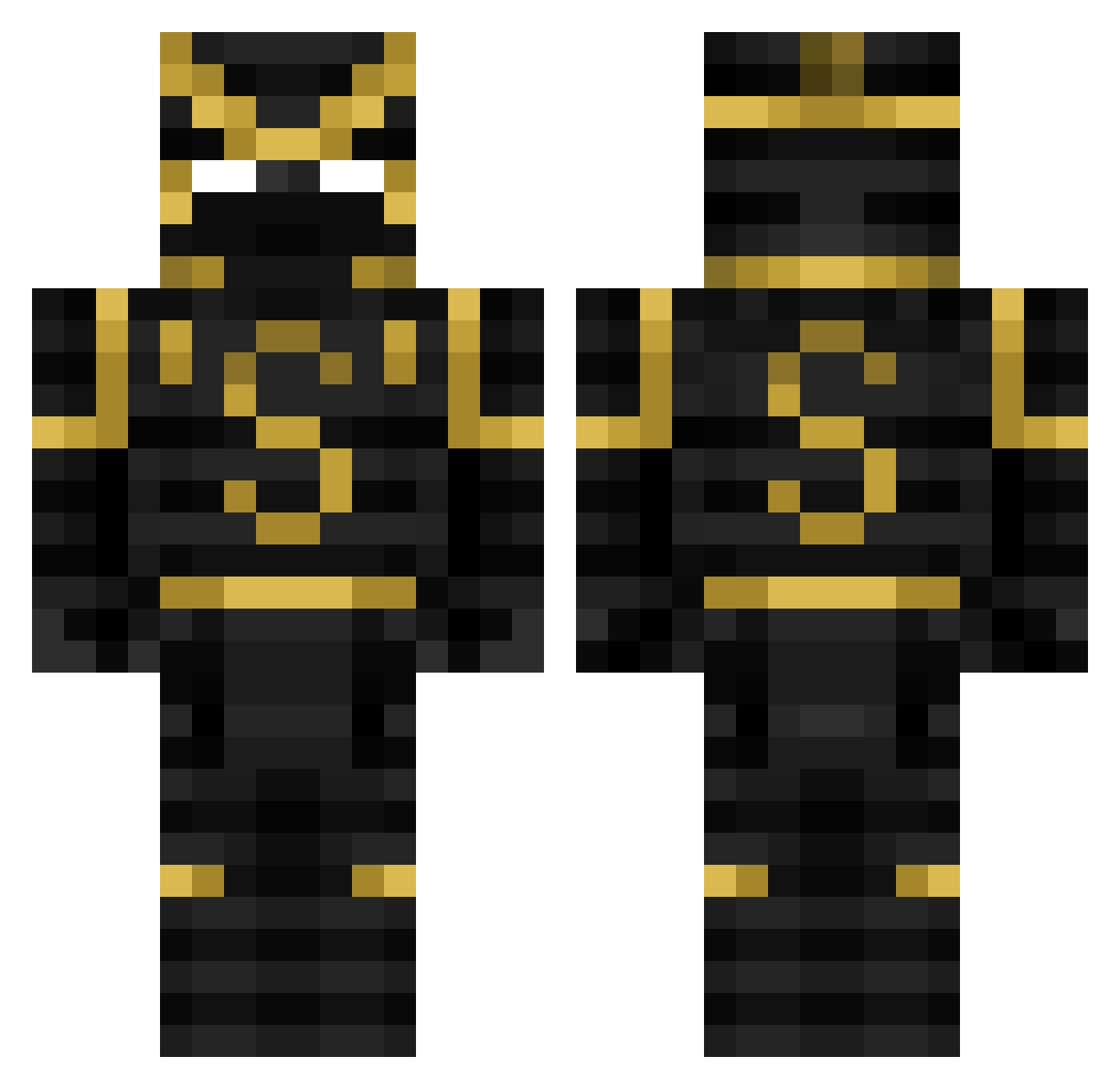 mizci Minecraft skin, front and back view