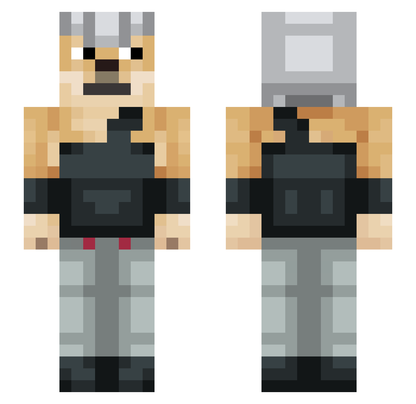 CapitanPreppucio Minecraft skin, front and back view
