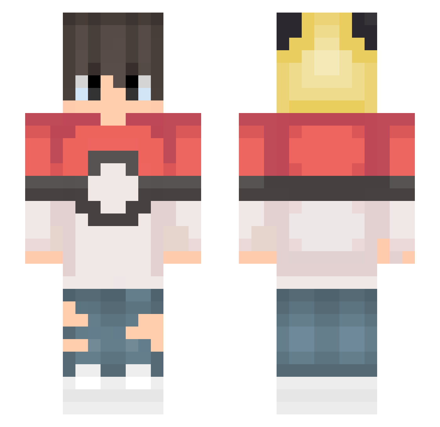 Maziru Minecraft skin, front and back view