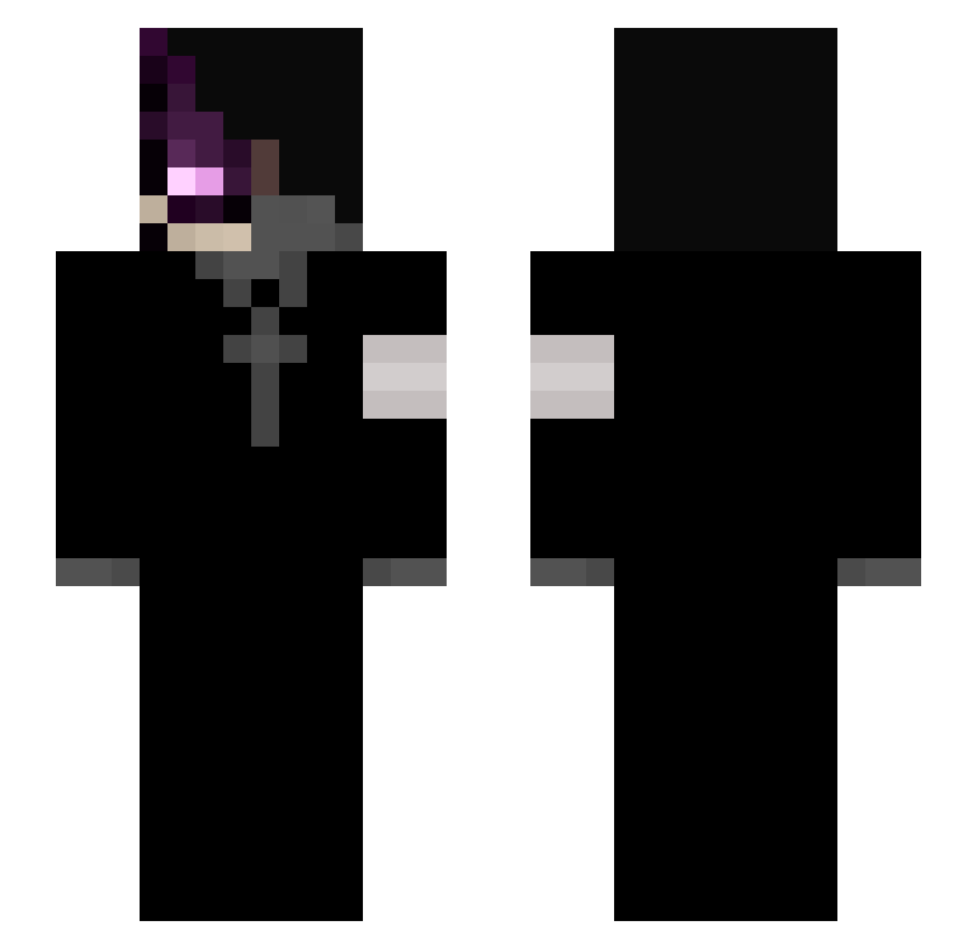 Blckkx Minecraft skin, front and back view