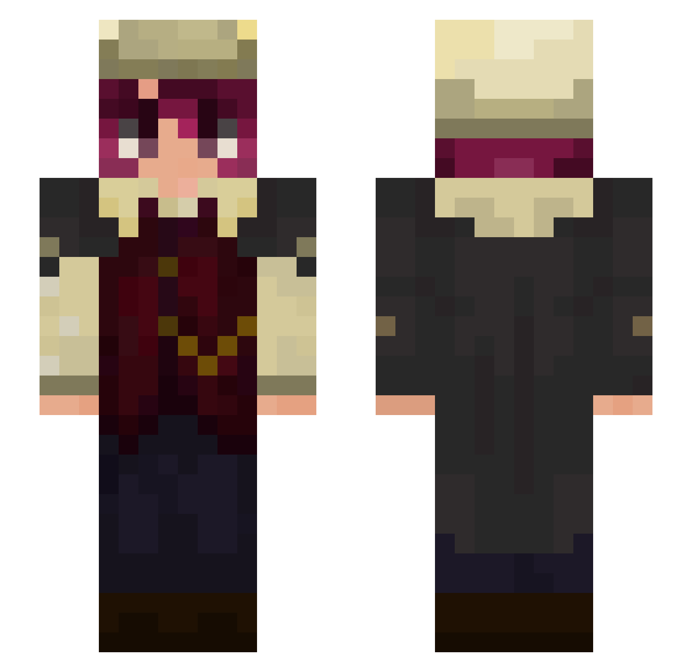 faj1x Minecraft skin, front and back view