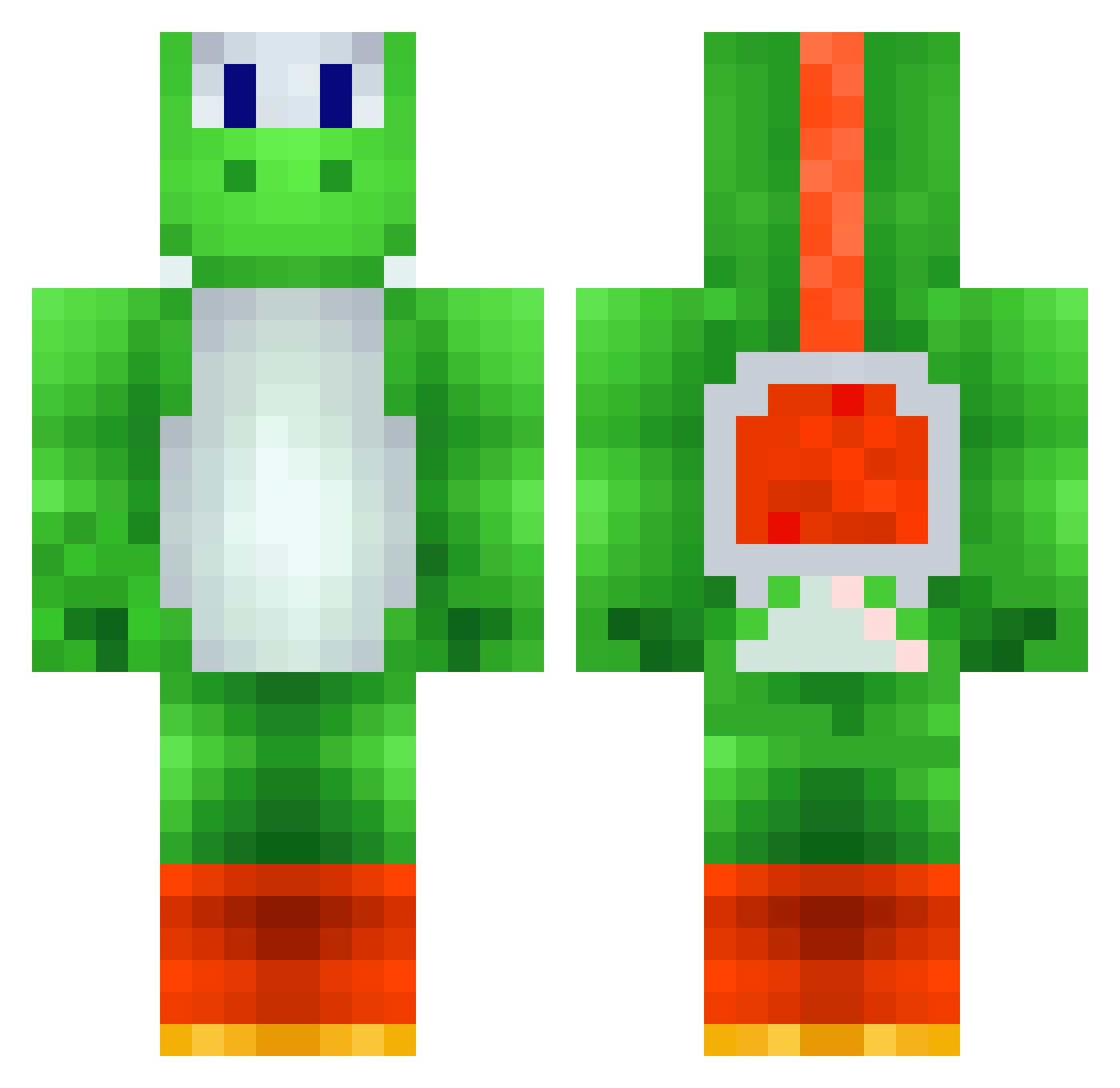 YoshiEpicChannel Minecraft skin, front and back view
