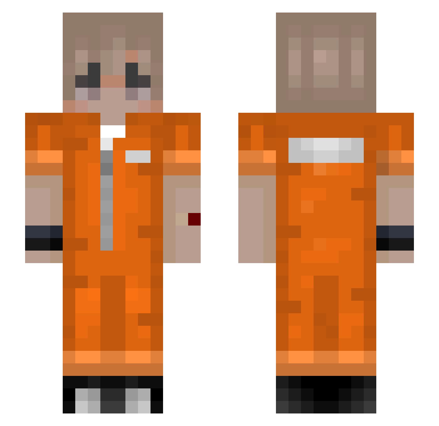Bilbnot Minecraft skin, front and back view