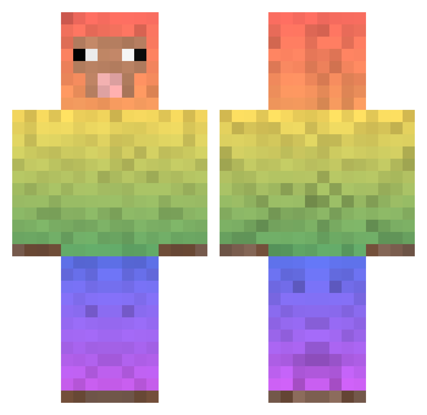 TimmieTurnertje Minecraft skin, front and back view