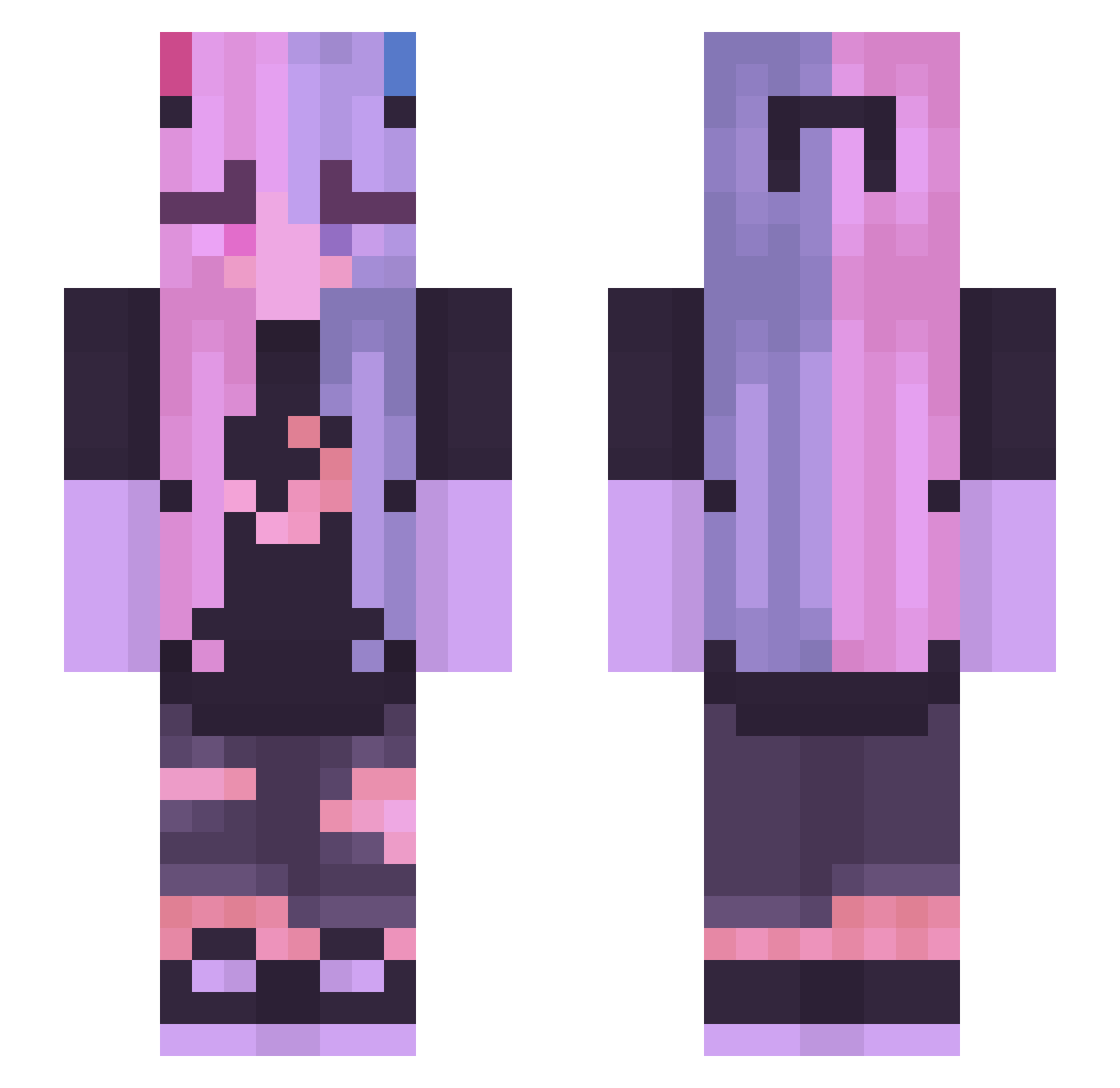 Also_Yi Minecraft skin, front and back view