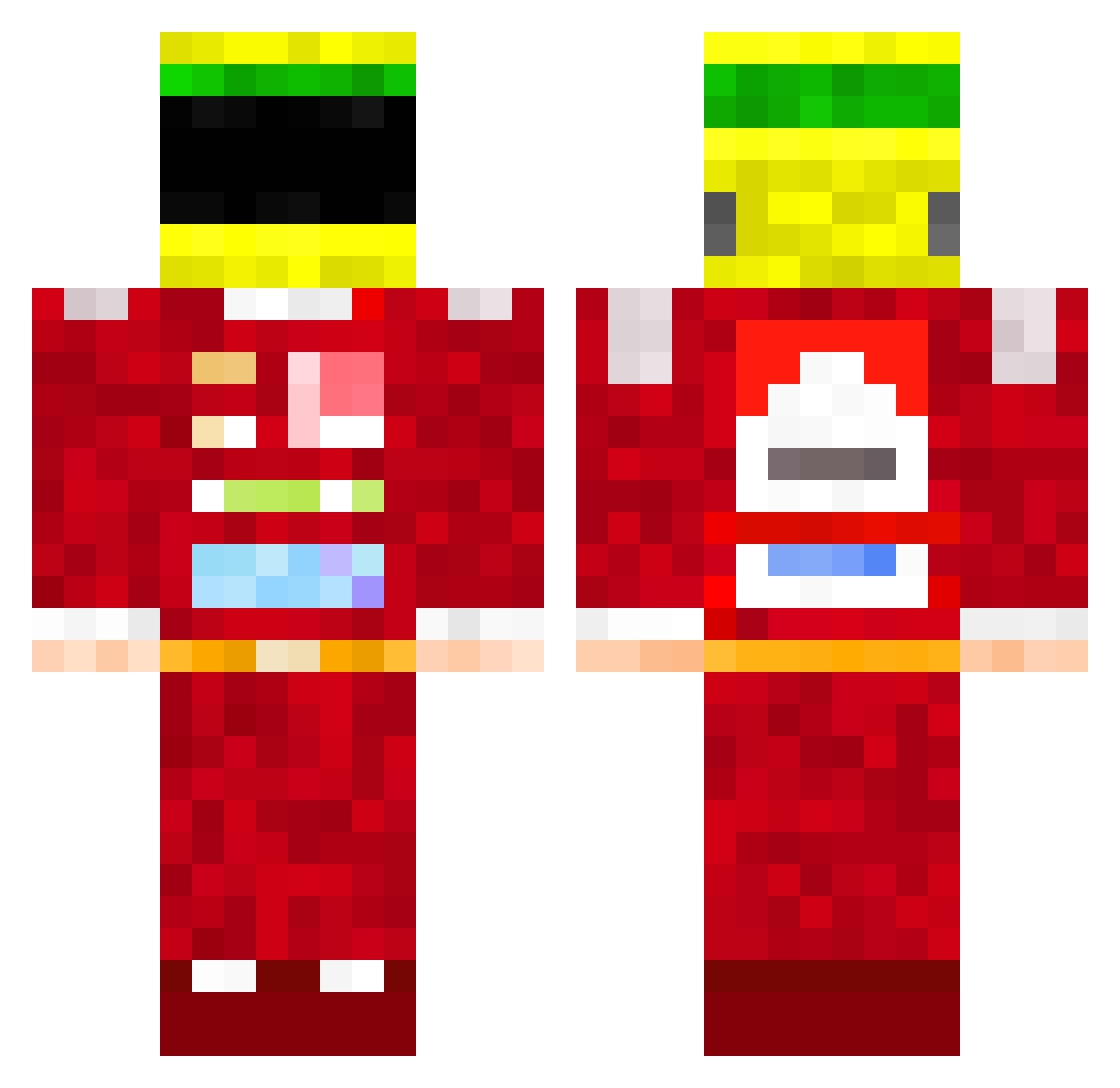 Pampagoma Minecraft skin, front and back view